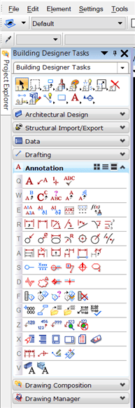 Interface de gestion des tâches dans CONNECT Edition et V8i pour BeCAD.