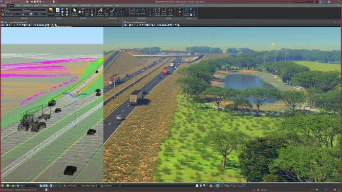 Visualisation 3D d'une infrastructure numérique avec MicroStation.