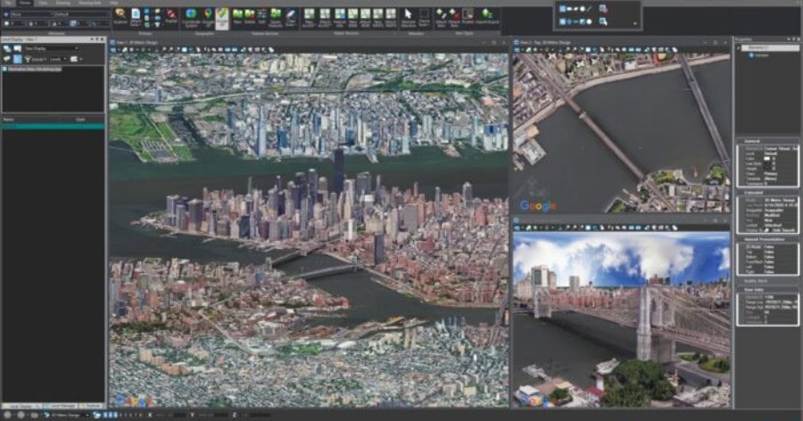 Vue 3D de MicroStation 2025 pour la modélisation urbaine