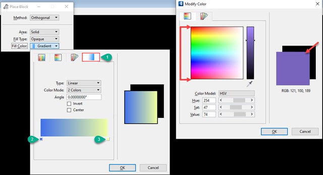Non classé T&A MicroStation T&A OpenBuildings  Appliquer une couleur dégradée à une forme fermée en utilisant deux couleurs plus foncées sur les bords et plus claires vers le centre