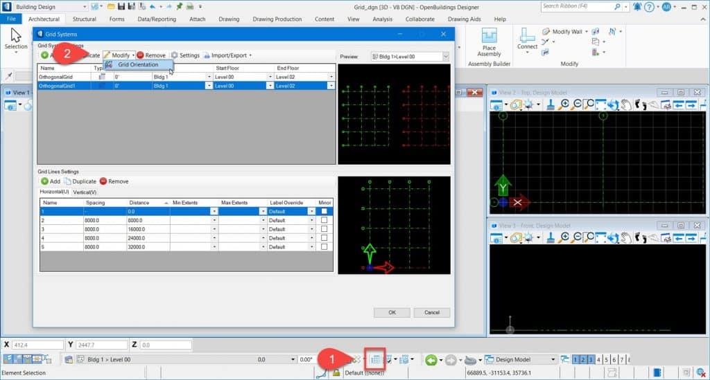 Comment déplacer/faire pivoter le système de grille de colonnes ? T&A OpenBuildings  Comment déplacer/faire pivoter le système de grille de colonnes ?