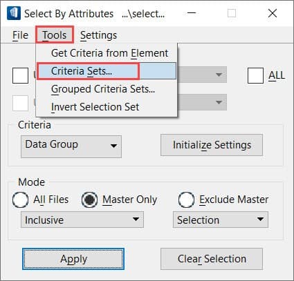 Sélection d'éléments en fonction de leurs critères DataGroup via l'outil Sélectionner par attributs T&A OpenBuildings  Sélection d'éléments en fonction de leurs critères DataGroup via l'outil Sélectionner par attributs