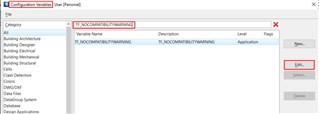 T&A OpenBuildings  Désactivation de la boîte de dialogue de la fenêtre de rétrocompatibilité dans OpenBuildings Designer