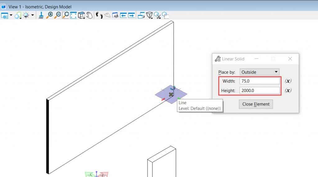 Création d'une ouverture dans un solide à l'aide de l'outil Perforateurs T&A OpenBuildings  Création d'une ouverture dans un solide à l'aide de l'outil Perforateurs