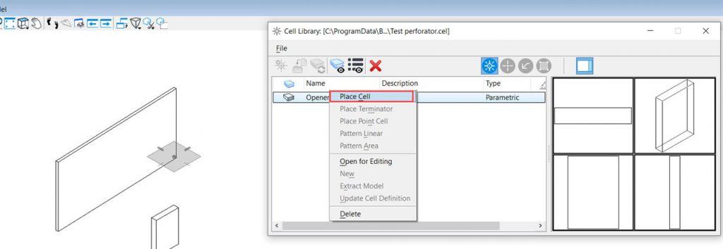 Création d'une ouverture dans un solide à l'aide de l'outil Perforateurs T&A OpenBuildings  Création d'une ouverture dans un solide à l'aide de l'outil Perforateurs