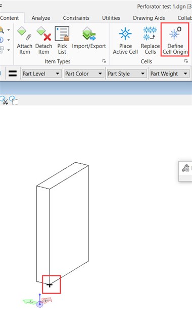 Création d'une ouverture dans un solide à l'aide de l'outil Perforateurs T&A OpenBuildings  Création d'une ouverture dans un solide à l'aide de l'outil Perforateurs