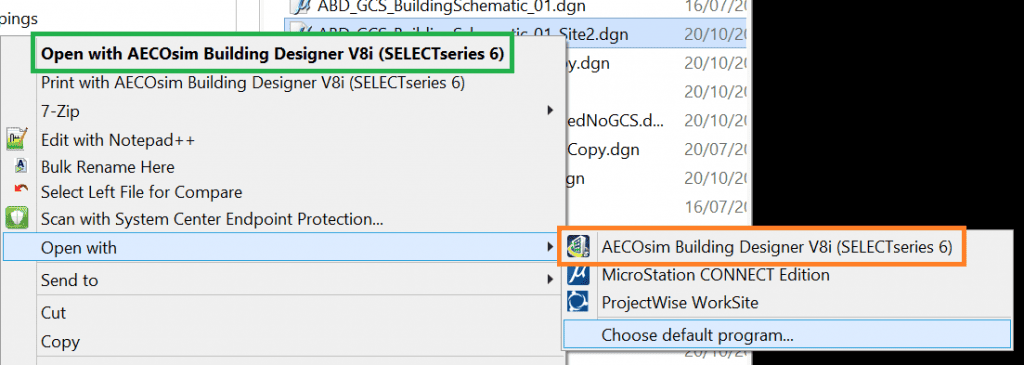 OpenBuildings Designer - Définir le mode MicroStation par défaut pour les fichiers .DGN T&A OpenBuildings  OpenBuildings Designer - Définir le mode MicroStation par défaut pour les fichiers .DGN