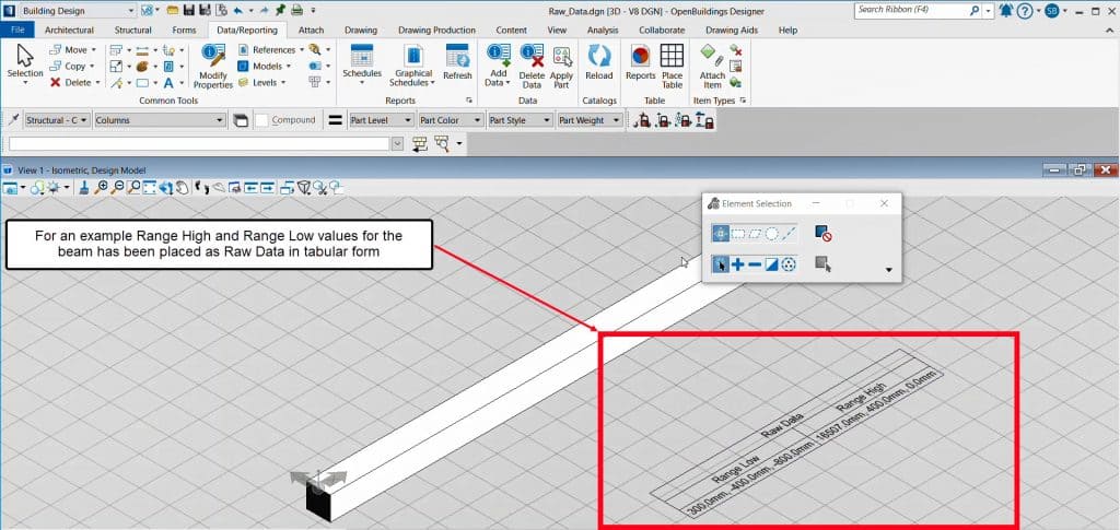 Comment ajouter des données brutes dans un tableau et les exporter vers Excel T&A OpenBuildings  Comment ajouter des données brutes dans un tableau et les exporter vers Excel